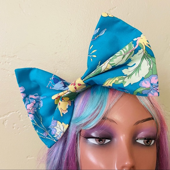 Vintage Laura Ashley Oversized Floral Hair Bow - Picture 3 of 8